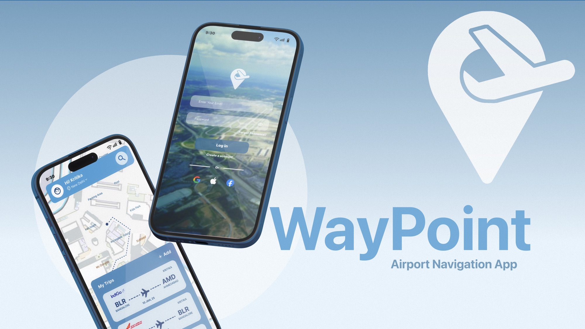 WayPoint — airport navigation app